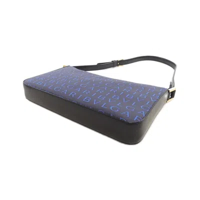Pre-owned Bvlgari Black Blue Canvas Shoulder Bag () In Multi