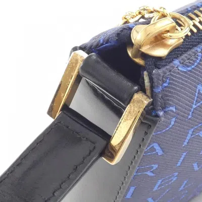 Pre-owned Bvlgari Black Blue Canvas Shoulder Bag () In Multi