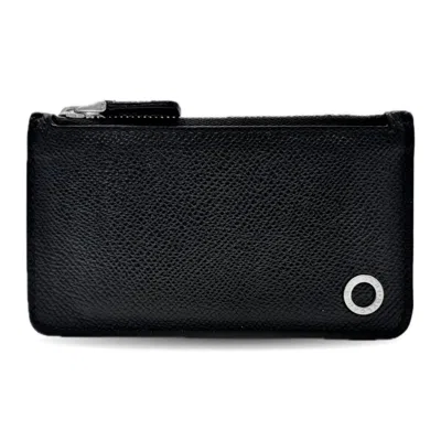 Pre-owned Bvlgari Black Leather Card Wallet ()