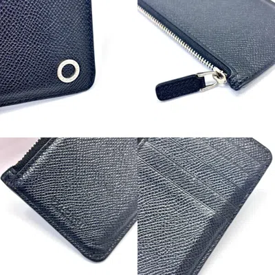 Pre-owned Bvlgari Black Leather Card Wallet ()