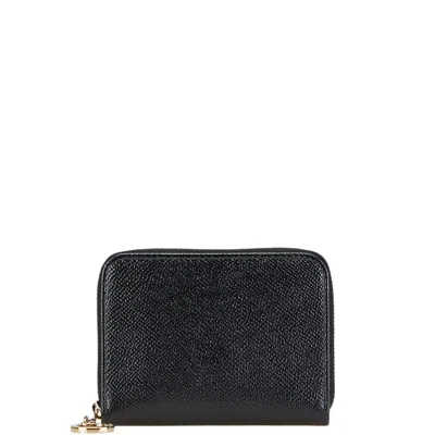 Pre-owned Bvlgari Black Leather Coin Purse/coin Case ()