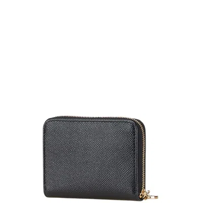 Pre-owned Bvlgari Black Leather Coin Purse/coin Case ()