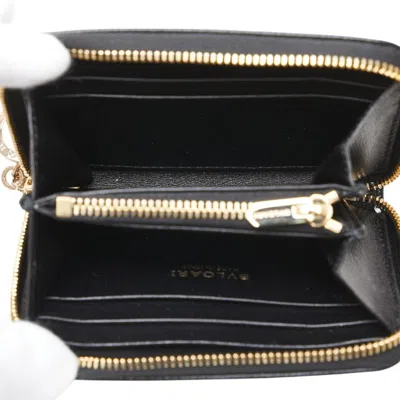 Pre-owned Bvlgari Black Leather Coin Purse/coin Case ()