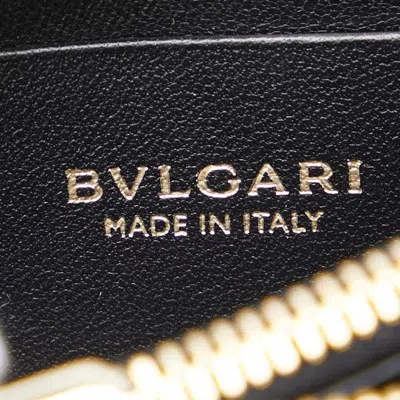 Pre-owned Bvlgari Black Leather Coin Purse/coin Case ()
