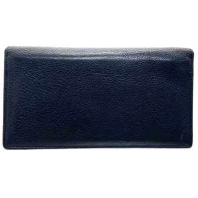 Pre-owned Bvlgari Black Leather Long Wallet (bi-fold) ()