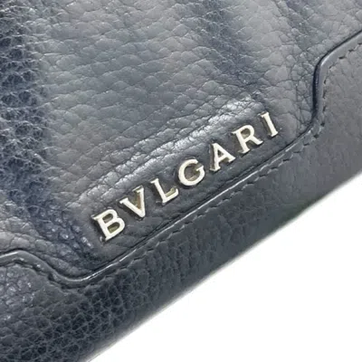 Pre-owned Bvlgari Black Leather Long Wallet (bi-fold) ()
