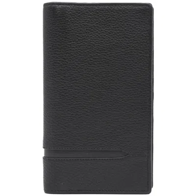 Pre-owned Bvlgari Black Leather Long Wallet (bi-fold) ()