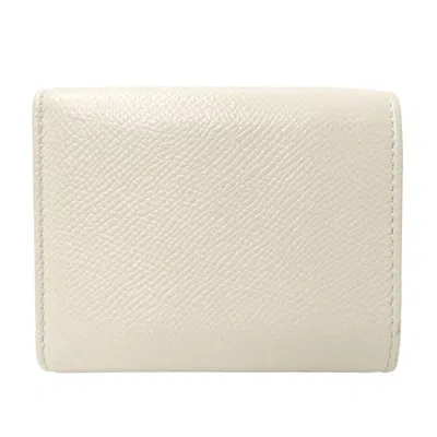 Pre-owned Bvlgari Ivory Leather Wallet (tri-fold) () In White