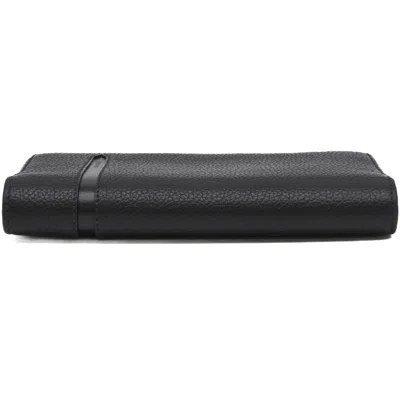 Pre-owned Bvlgari Black Leather Long Wallet (bi-fold) ()