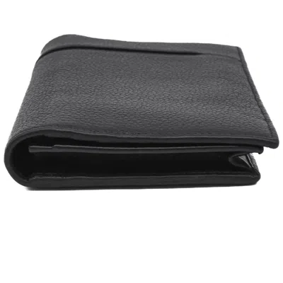 Pre-owned Bvlgari Black Leather Long Wallet (bi-fold) ()