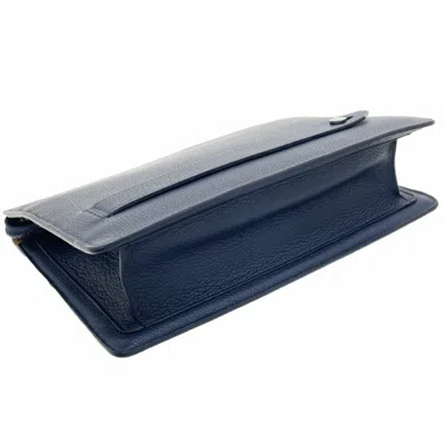 Pre-owned Bvlgari Navy Leather Clutch Bag () In Blue