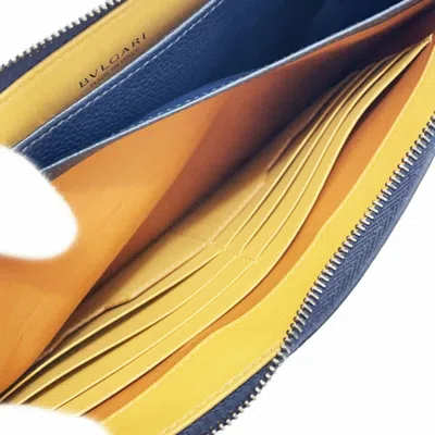 Pre-owned Bvlgari Navy Leather Clutch Bag () In Blue