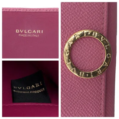 Pre-owned Bvlgari Pink Leather Long Wallet (bi-fold) ()