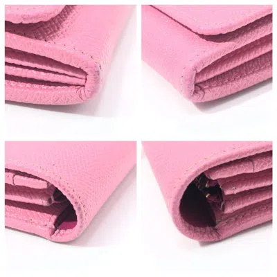 Pre-owned Bvlgari Pink Leather Long Wallet (bi-fold) ()