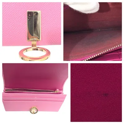 Pre-owned Bvlgari Pink Leather Long Wallet (bi-fold) ()
