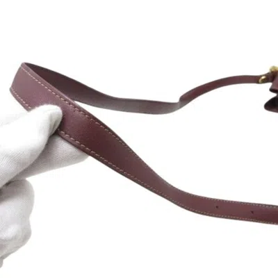 Pre-owned Cartier Bordeaux Leather Handbag Shoulder Bag Tote Bag () In Burgundy