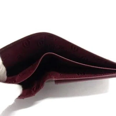 Pre-owned Cartier Bordeaux Leather Wallet (bi-fold) () In Burgundy