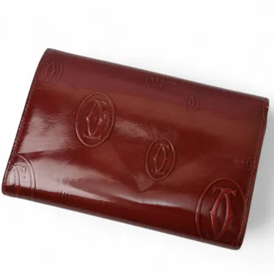 Pre-owned Cartier Bordeaux Leather Wallet (bi-fold) () In Burgundy