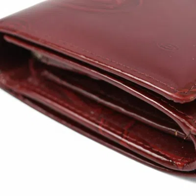 Pre-owned Cartier Bordeaux Leather Wallet (bi-fold) () In Burgundy