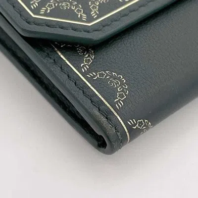 Pre-owned Cartier Gold Green Leather Wallet (bi-fold) ()