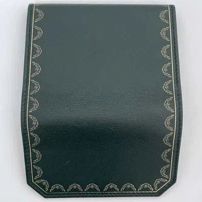 Pre-owned Cartier Gold Green Leather Wallet (bi-fold) ()