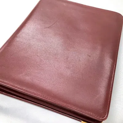 Pre-owned Cartier Must Bordeaux Leather Clutch Bag () In Burgundy
