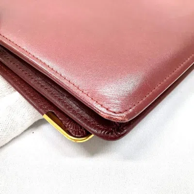 Pre-owned Cartier Must Bordeaux Leather Clutch Bag () In Burgundy