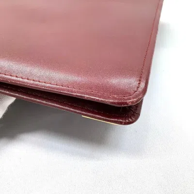 Pre-owned Cartier Must Bordeaux Leather Clutch Bag () In Burgundy