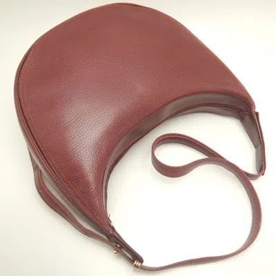 Pre-owned Cartier Must Bordeaux Leather Shoulder Bag () In Burgundy
