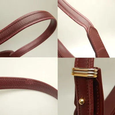 Pre-owned Cartier Must Bordeaux Leather Shoulder Bag () In Burgundy