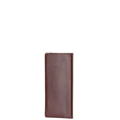 Pre-owned Cartier Wine Red Leather Long Bill Wallet (bi-fold) () In Burgundy