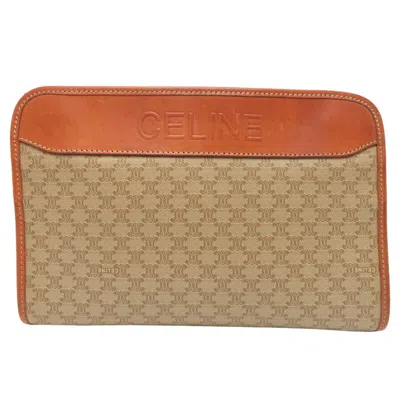 Pre-owned Celine Beige Brown Pvc Clutch Bag () In Multi