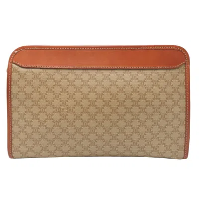 Pre-owned Celine Beige Brown Pvc Clutch Bag () In Multi