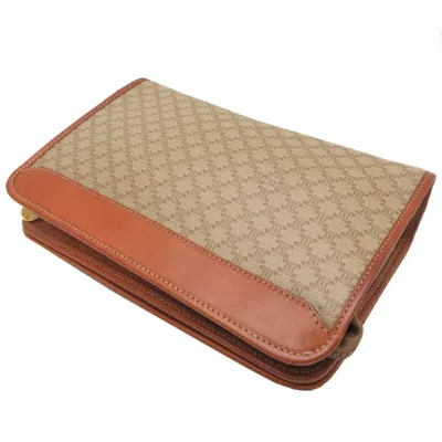Pre-owned Celine Beige Brown Pvc Clutch Bag () In Multi