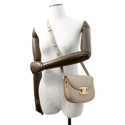Pre-owned Celine Beige Leather Shoulder Bag () In Sand