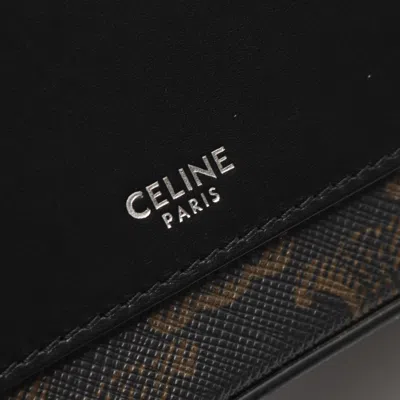 Pre-owned Celine Black Brown Coated Canvas Leather Shoulder Bag () In Multi