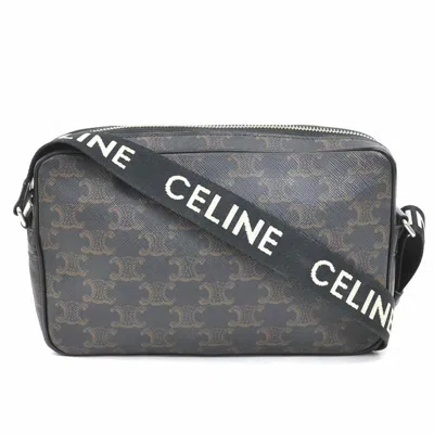 Pre-owned Celine Black Brown Coated Canvas Shoulder Bag () In Multi