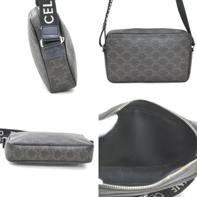 Pre-owned Celine Black Brown Coated Canvas Shoulder Bag () In Multi