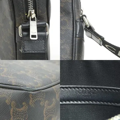 Pre-owned Celine Black Brown Coated Canvas Shoulder Bag () In Multi