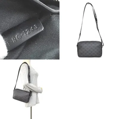 Pre-owned Celine Black Brown Coated Canvas Shoulder Bag () In Multi