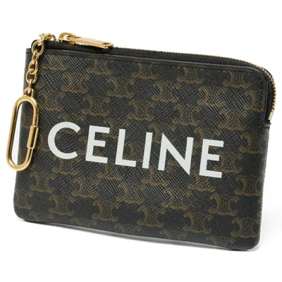 Pre-owned Celine Black Canvas Coin Purse/coin Case ()