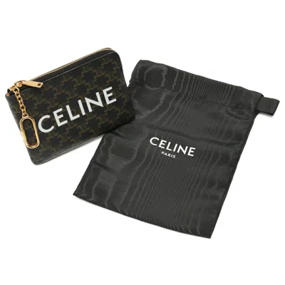 Pre-owned Celine Black Canvas Coin Purse/coin Case ()