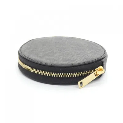Pre-owned Celine Black Canvas Coin Purse/coin Case ()