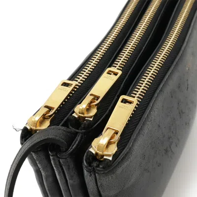 Pre-owned Celine Black Leather Pochette Pouch Shoulder Bag ()