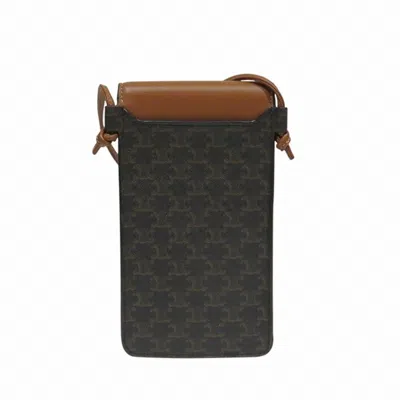 Pre-owned Celine Brown Canvas Leather Pochette Shoulder Bag ()