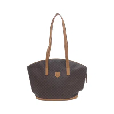 Pre-owned Celine Brown Coated Canvas Shoulder Bag ()