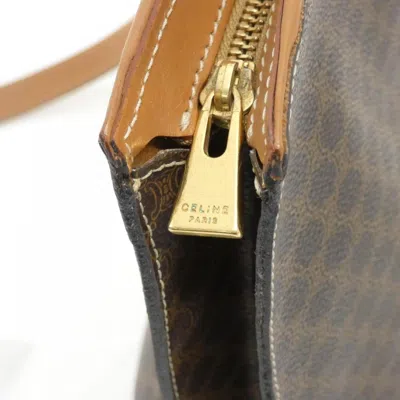 Pre-owned Celine Brown Coated Canvas Shoulder Bag ()