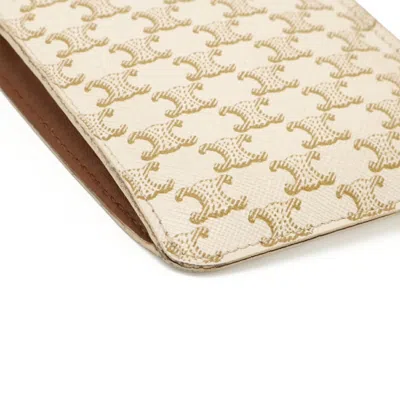 Pre-owned Celine Brown Ivory Canvas Leather Pochette Pouch Shoulder Bag ()