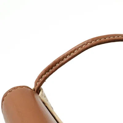 Pre-owned Celine Brown Ivory Canvas Leather Pochette Pouch Shoulder Bag ()