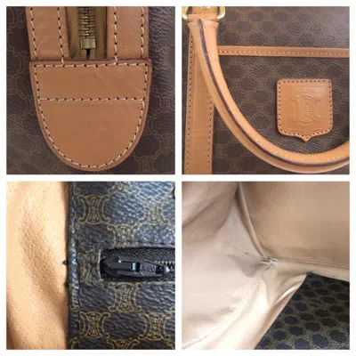 Pre-owned Celine Brown Pvc Boston Bag Handbag ()